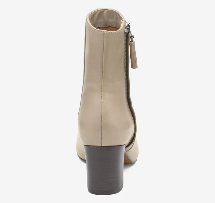 Johnston and Murphy Boots and Booties Women Eleanor SideZip Bootie Beige Calfskin Johnston and Murphy Boots and Booties Women Eleanor SideZip Bootie Beige Calfskin
