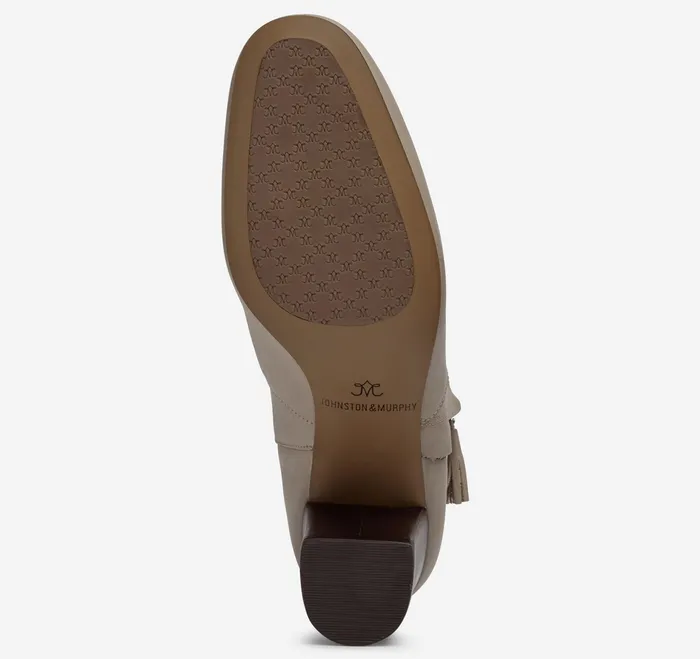 Johnston and Murphy Boots and Booties Women Eleanor SideZip Bootie Beige Calfskin Johnston and Murphy Boots and Booties Women Eleanor SideZip Bootie Beige Calfskin