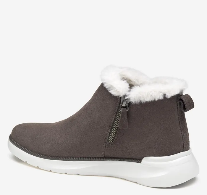 Johnston and Murphy Boots and Booties Women Emery Shearling Bootie Dark Gray Waterproof Suede Johnston and Murphy Boots and Booties Women Emery Shearling Bootie Dark Gray Waterproof Suede