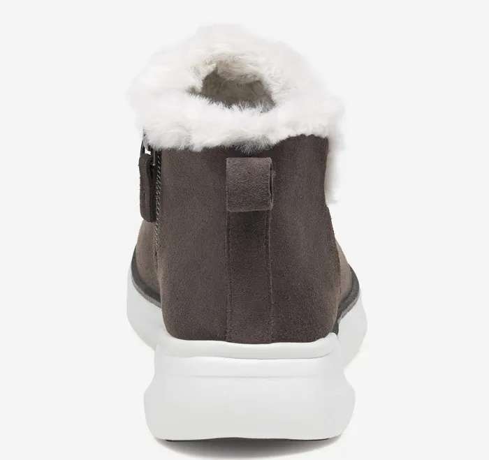 Johnston and Murphy Boots and Booties Women Emery Shearling Bootie Dark Gray Waterproof Suede Johnston and Murphy Boots and Booties Women Emery Shearling Bootie Dark Gray Waterproof Suede