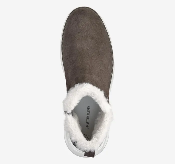 Johnston and Murphy Boots and Booties Women Emery Shearling Bootie Dark Gray Waterproof Suede Johnston and Murphy Boots and Booties Women Emery Shearling Bootie Dark Gray Waterproof Suede