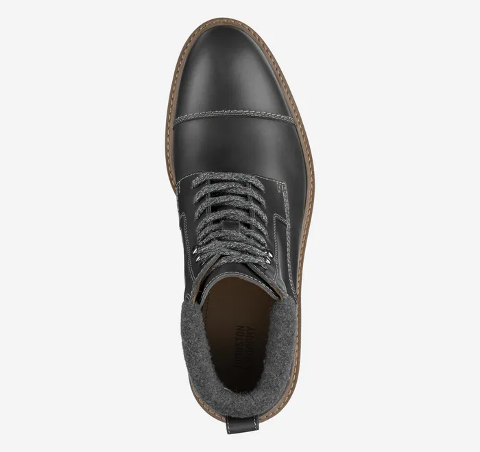Johnston and Murphy Boots Men Barrett Cap Toe Boot Gray Full Grain