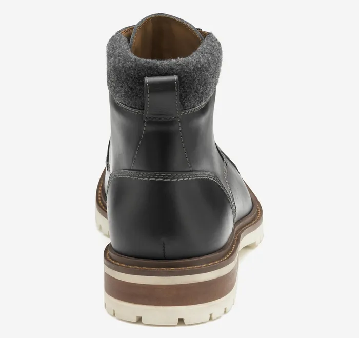 Johnston and Murphy Boots Men Barrett Cap Toe Boot Gray Full Grain