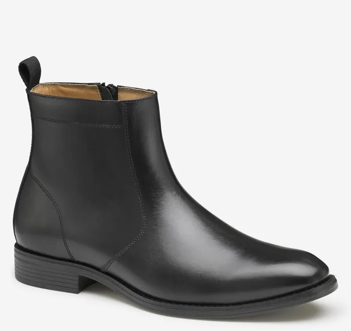 Johnston and Murphy Boots Men Lewis Zip Boot Black Full Grain