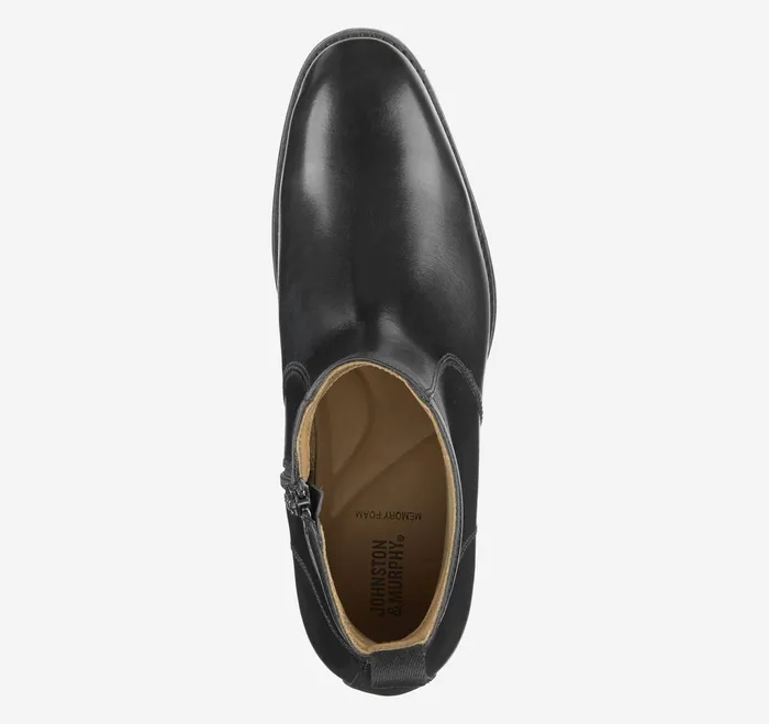 Johnston and Murphy Boots Men Lewis Zip Boot Black Full Grain