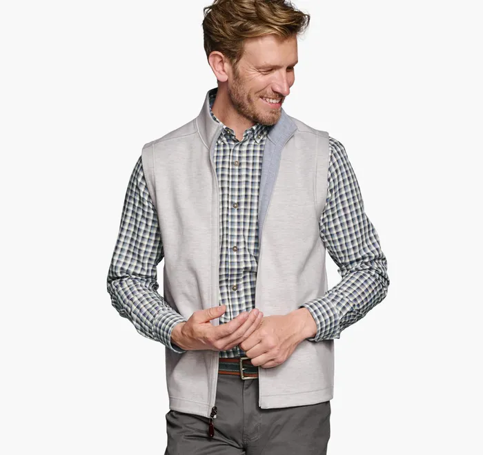 Johnston and Murphy Coats Jackets and Vests Men Reversible Solid Vest Whitegrey