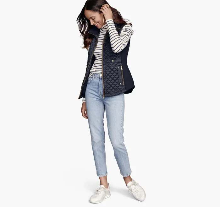 Johnston and Murphy Coats Jackets and Vests Women Quilted Vest Navy