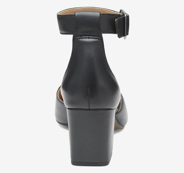 Johnston and Murphy Heels and Platform Wedges Women Vicki Ankle Strap Black Glove Leather Johnston and Murphy Heels and Platform Wedges Women Vicki Ankle Strap Black Glove Leather