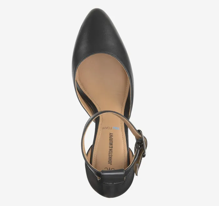 Johnston and Murphy Heels and Platform Wedges Women Vicki Ankle Strap Black Glove Leather Johnston and Murphy Heels and Platform Wedges Women Vicki Ankle Strap Black Glove Leather