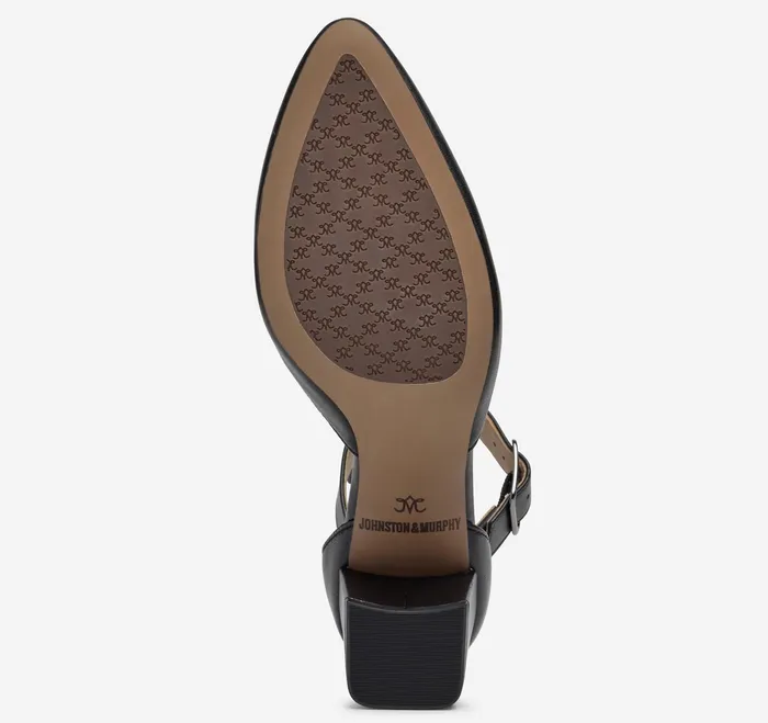 Johnston and Murphy Heels and Platform Wedges Women Vicki Ankle Strap Black Glove Leather Johnston and Murphy Heels and Platform Wedges Women Vicki Ankle Strap Black Glove Leather