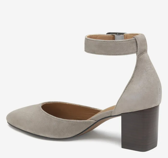 Johnston and Murphy Heels and Platform Wedges Women Vicki Ankle Strap Taupe Kid Suede Johnston and Murphy Heels and Platform Wedges Women Vicki Ankle Strap Taupe Kid Suede