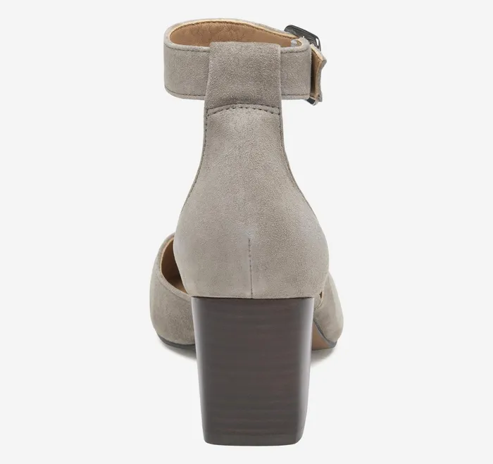 Johnston and Murphy Heels and Platform Wedges Women Vicki Ankle Strap Taupe Kid Suede Johnston and Murphy Heels and Platform Wedges Women Vicki Ankle Strap Taupe Kid Suede