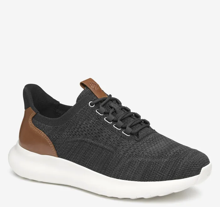 Johnston and Murphy LaceUps Men Amherst 20 Knit Plain Toe Black Heathered Knit