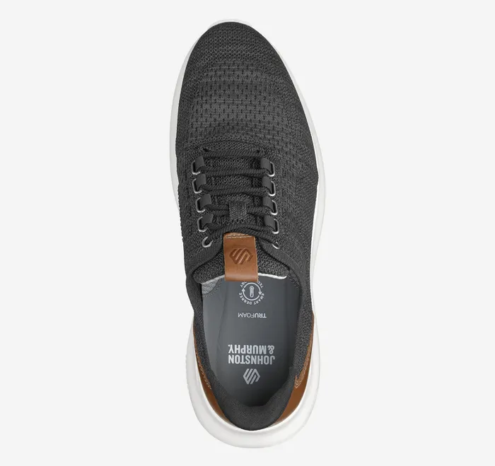 Johnston and Murphy LaceUps Men Amherst 20 Knit Plain Toe Black Heathered Knit Johnston and Murphy LaceUps Men Amherst 20 Knit Plain Toe Black Heathered Knit