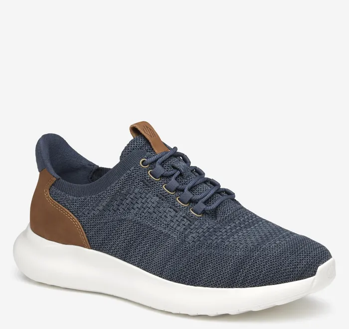 Johnston and Murphy LaceUps Men Amherst 20 Knit Plain Toe Navy Heathered Knit