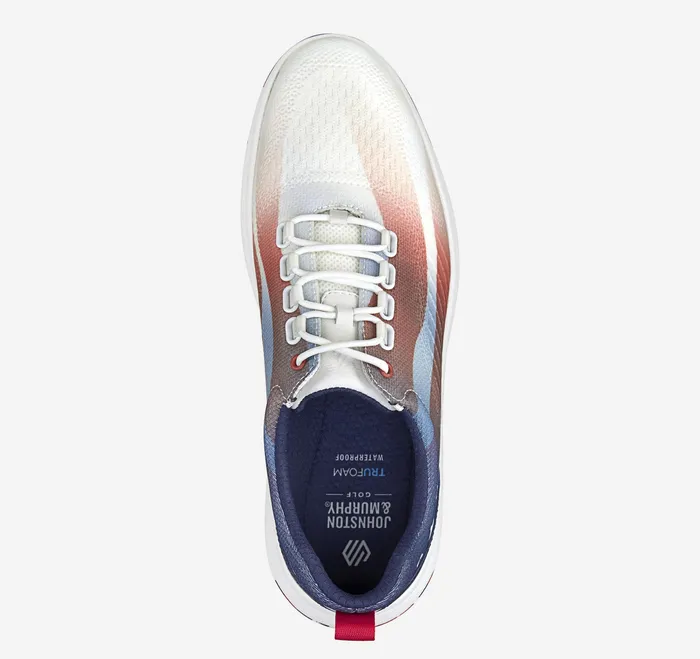 Johnston and Murphy LaceUps Men Amherst Gl1 Sport Hybrid Redwhiteblue Coated Knit Johnston and Murphy LaceUps Men Amherst Gl1 Sport Hybrid Redwhiteblue Coated Knit