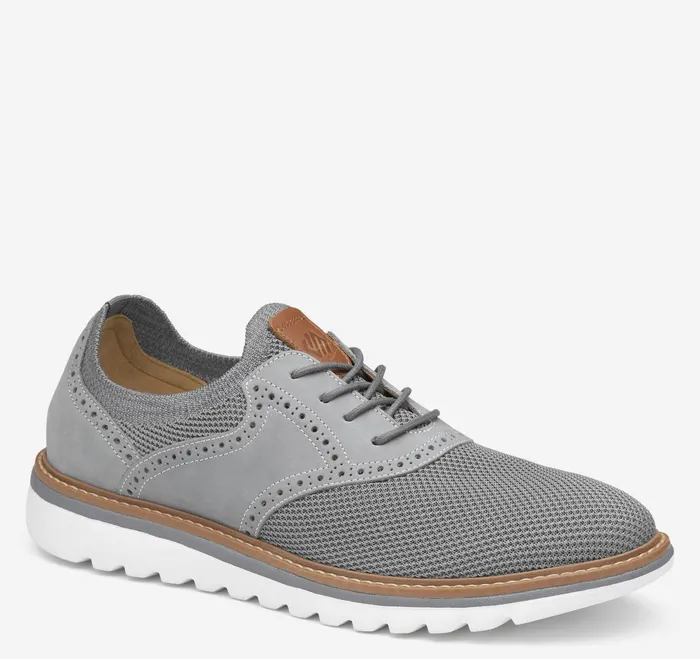 Johnston and Murphy LaceUps Men Braydon Knit Saddle Gray Knitnubuck