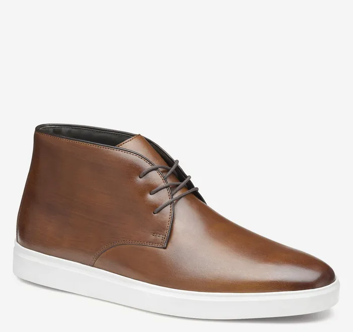 Johnston and Murphy LaceUps Men Brody Chukka Brown Handstained Full Grain
