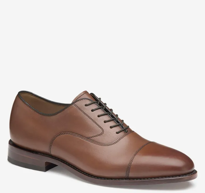 Johnston and Murphy LaceUps Men Melton Cap Toe Tan Calfskin