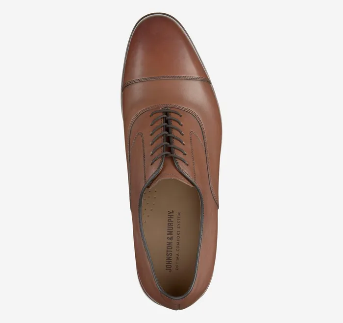 Johnston and Murphy LaceUps Men Melton Cap Toe Tan Calfskin