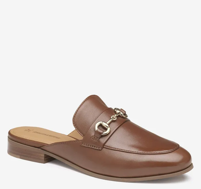 Johnston and Murphy Mules and Loafers Women Ali Bit Mule Cognac Glove Leather