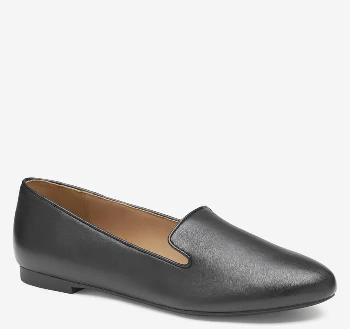 Johnston and Murphy Mules and Loafers Women Delanie Loafer Black Glove Leather