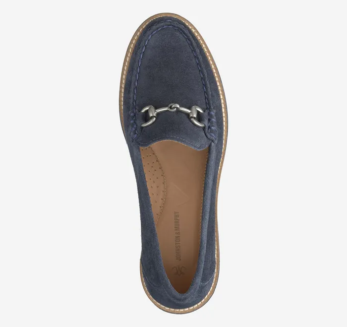 Johnston and Murphy Mules and Loafers Women Emmalynn Bit Loafer Navy Suede