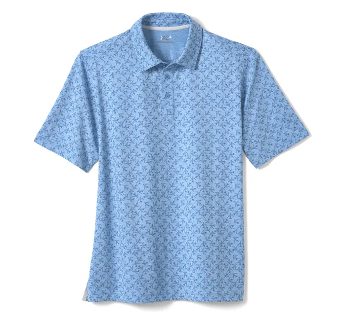 Johnston and Murphy Polos and Tees Men Xc4 Performance Polo Blue Tonal Airplane Johnston and Murphy Polos and Tees Men Xc4 Performance Polo Blue Tonal Airplane