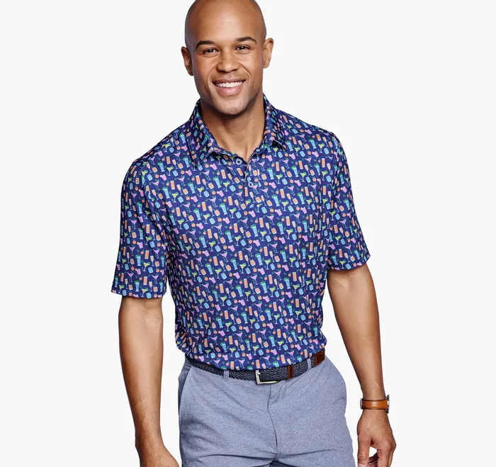 Johnston and Murphy Polos and Tees Men Xc4 Performance Polo Navy Cocktail