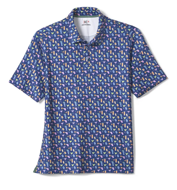 Johnston and Murphy Polos and Tees Men Xc4 Performance Polo Navy Cocktail