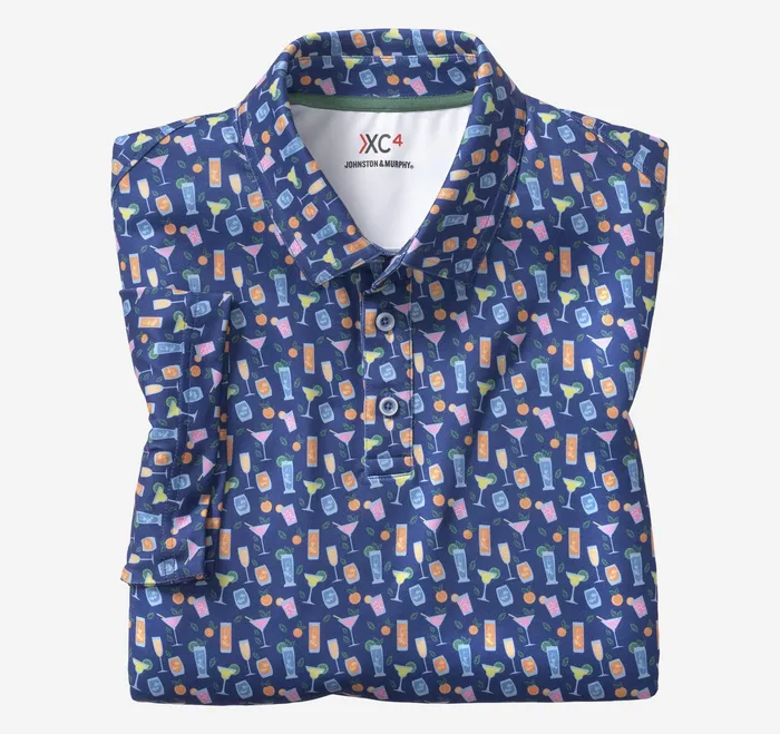 Johnston and Murphy Polos and Tees Men Xc4 Performance Polo Navy Cocktail