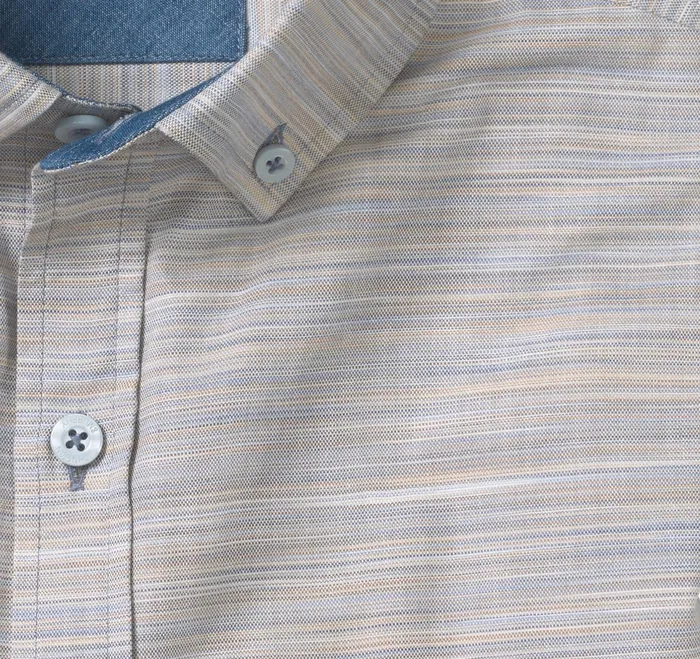 Johnston and Murphy Shirts Men LongSleeve Twill Checked Shirt Bluetan Striated Oxford Johnston and Murphy Shirts Men LongSleeve Twill Checked Shirt Bluetan Striated Oxford