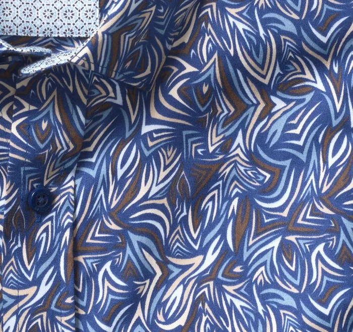 Johnston and Murphy Shirts Men Printed Cotton Shirt Bluebrown Abstract Angles Johnston and Murphy Shirts Men Printed Cotton Shirt Bluebrown Abstract Angles