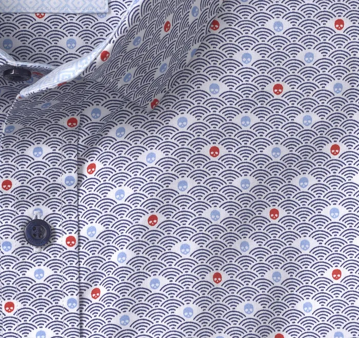 Johnston and Murphy Shirts Men Printed Cotton Shirt Rising Skull Print