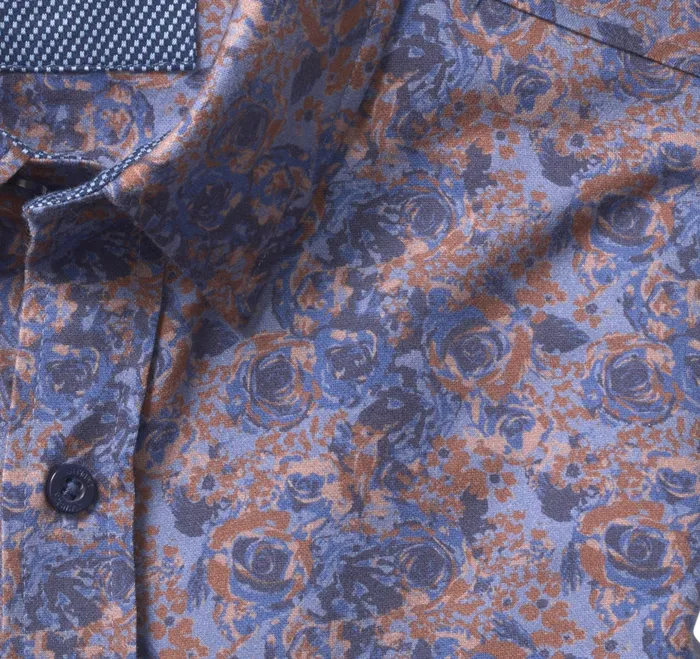 Johnston and Murphy Shirts Men Xc Flex Stretch LongSleeve Shirt Navybrown Floral Print Johnston and Murphy Shirts Men Xc Flex Stretch LongSleeve Shirt Navybrown Floral Print