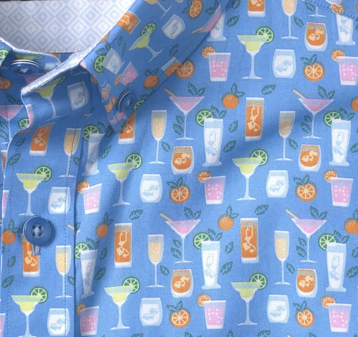 Johnston and Murphy ShortSleeve Shirts Men Printed Cotton ShortSleeve Shirt Blue Cocktail Johnston and Murphy ShortSleeve Shirts Men Printed Cotton ShortSleeve Shirt Blue Cocktail