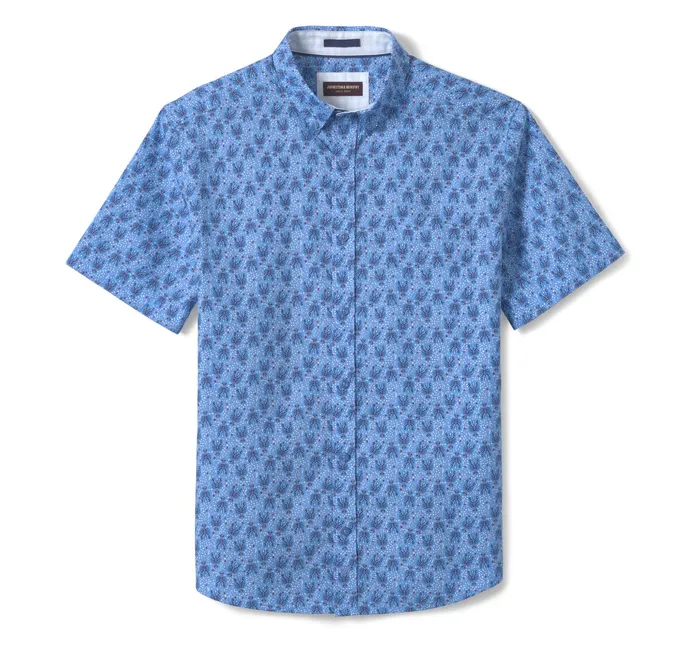 Johnston and Murphy ShortSleeve Shirts Men Printed Cotton ShortSleeve Shirt Blue Lobster Johnston and Murphy ShortSleeve Shirts Men Printed Cotton ShortSleeve Shirt Blue Lobster