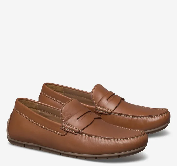 Johnston and Murphy SlipOns and Loafers Men Baldwin Driver Penny Loafer Cognac Sheepskin Johnston and Murphy SlipOns and Loafers Men Baldwin Driver Penny Loafer Cognac Sheepskin