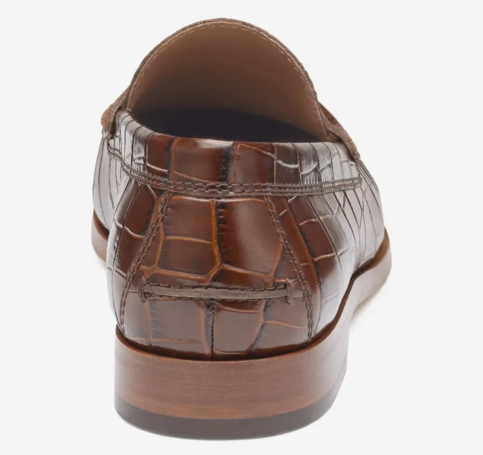 Johnston and Murphy SlipOns and Loafers Men Baldwin Penny Loafer Mahogany Crocembossed Calfskin Johnston and Murphy SlipOns and Loafers Men Baldwin Penny Loafer Mahogany Crocembossed Calfskin