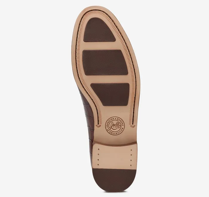Johnston and Murphy SlipOns and Loafers Men Baldwin Penny Loafer Mahogany Crocembossed Calfskin Johnston and Murphy SlipOns and Loafers Men Baldwin Penny Loafer Mahogany Crocembossed Calfskin