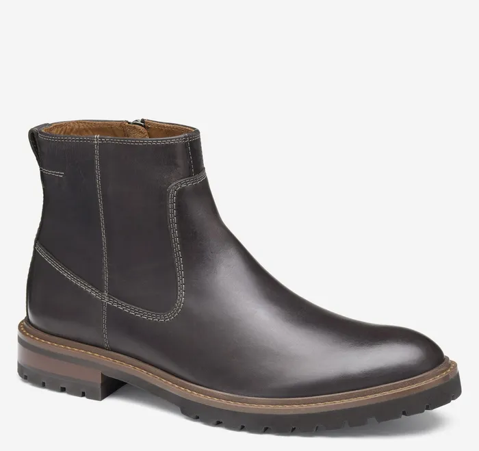 Johnston and Murphy SlipOns and Loafers Men Barrett Zip Boot Charcoal Full Grain