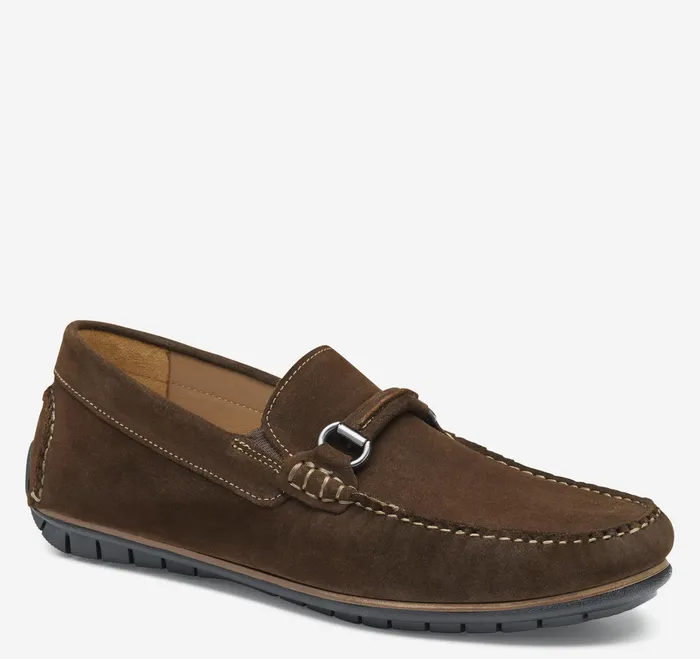 Johnston and Murphy SlipOns and Loafers Men Cort 20 Bit Loafer Dark Brown Waxed English Suede