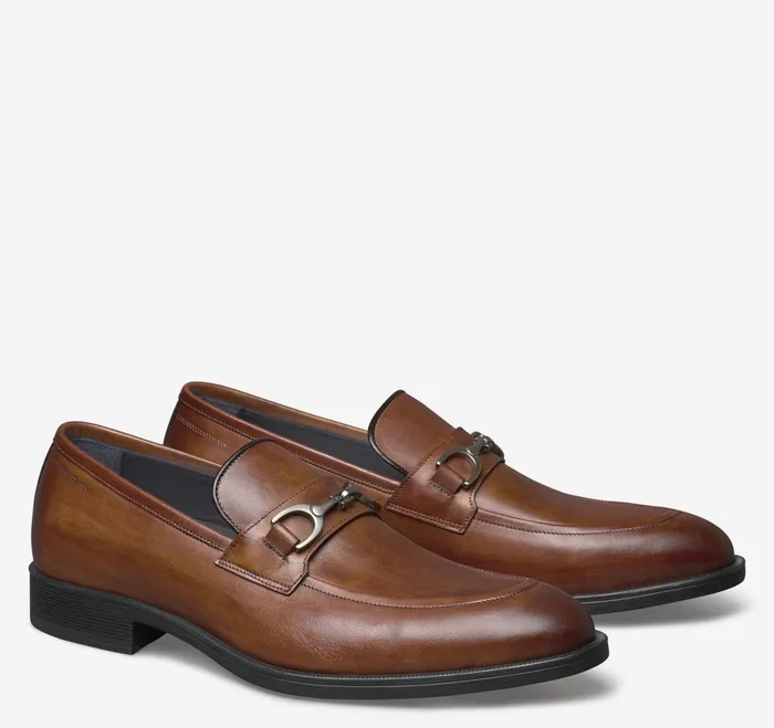 Johnston and Murphy SlipOns and Loafers Men Flynch Bit Loafer Tan Italian Calfskin