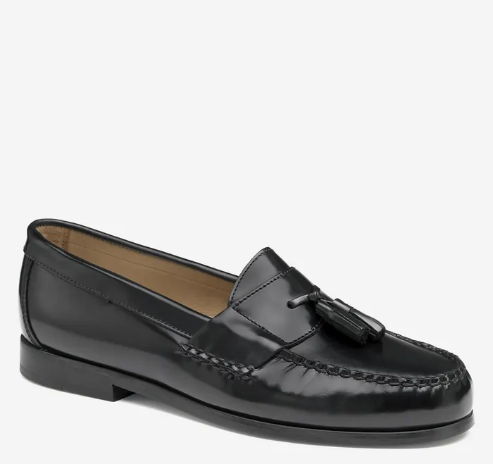 Johnston and Murphy SlipOns and Loafers Men Hayes Tassel Loafer Black Full Grain