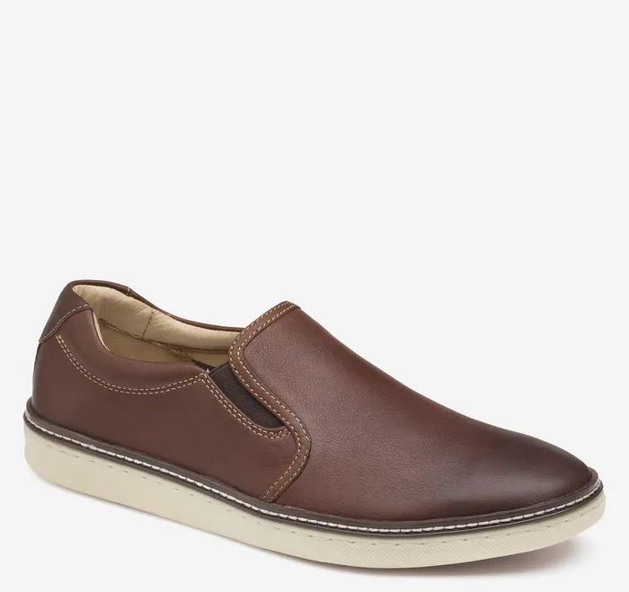 Johnston and Murphy SlipOns and Loafers Men Mcguffey SlipOn Dark Brown Tumbled Full Grain Johnston and Murphy SlipOns and Loafers Men Mcguffey SlipOn Dark Brown Tumbled Full Grain