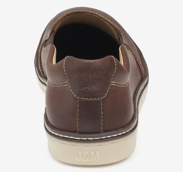 Johnston and Murphy SlipOns and Loafers Men Mcguffey SlipOn Dark Brown Tumbled Full Grain Johnston and Murphy SlipOns and Loafers Men Mcguffey SlipOn Dark Brown Tumbled Full Grain