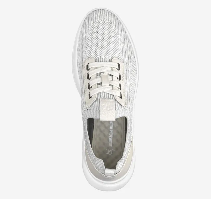 Johnston and Murphy Sneakers Women Escape Knit LaceUp White Knit