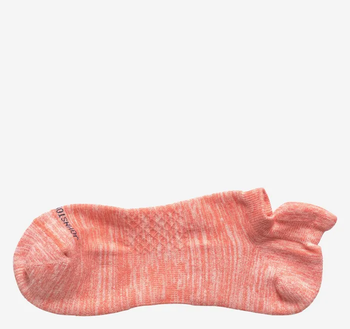 Johnston and Murphy Socks Men First In Comfort Ankle Socks Coral Spacedye