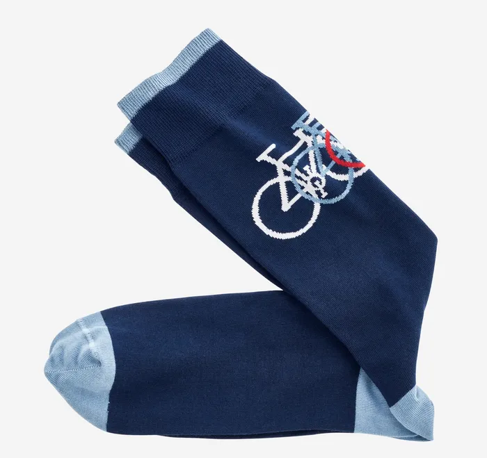 Johnston and Murphy Socks Men Novelty Socks Navy Bicycle