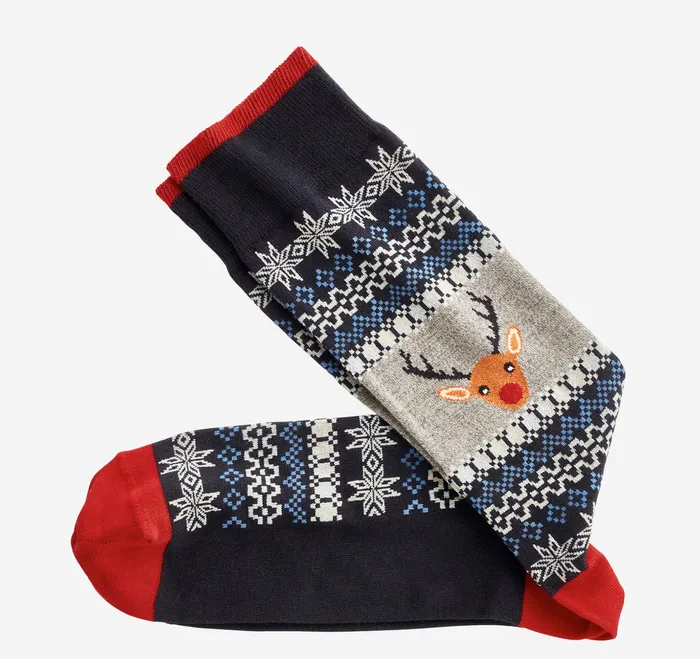 Johnston and Murphy Socks Men Pima Cotton HolidayThemed Socks Reindeer Sweater